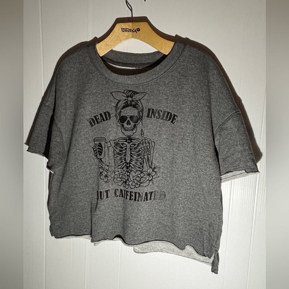 Women’s grey crop top sweatshirt